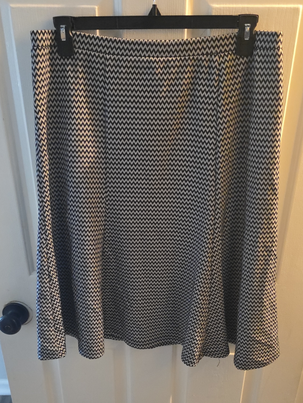 new directions Black and White Chevron Circle Skirt